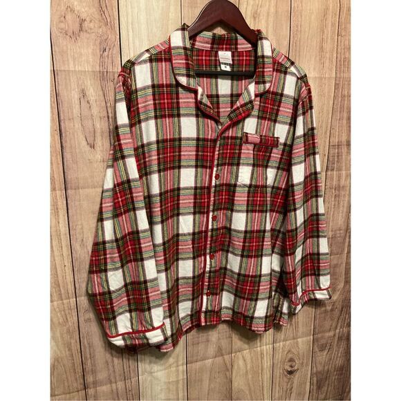 Hanna Andersson XL Adult Holiday Flannel Pajama Top red unisex - Picture 3 of 7